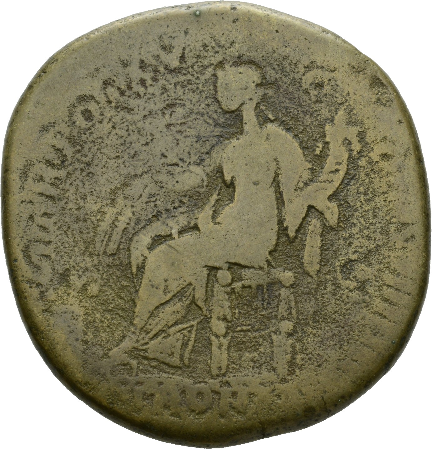 RIC III Antoninus Pius 891 Antoninus Pius reverse, Annona, draped, seated, left on low seat, holding two corn-ears in exte...