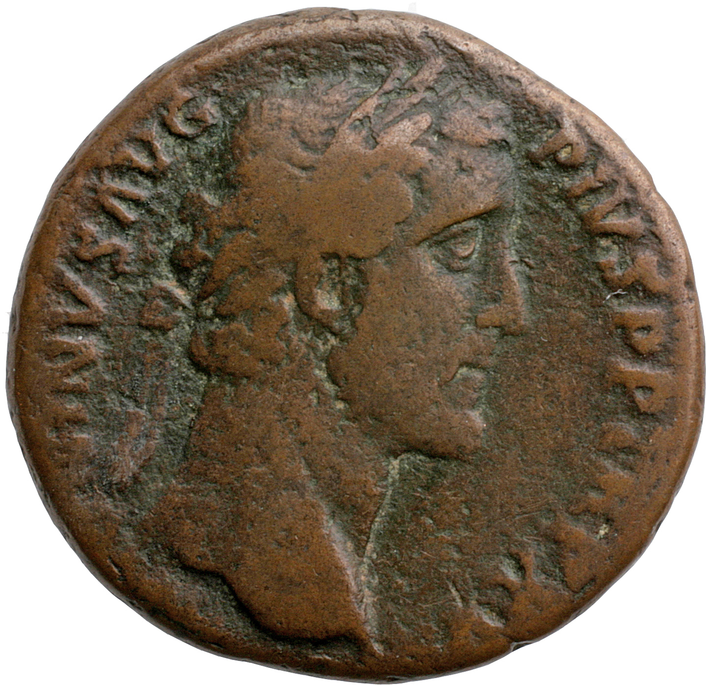 RIC III Antoninus Pius 900A Antoninus Pius obverse, Head of Antoninus Pius, laureate, right