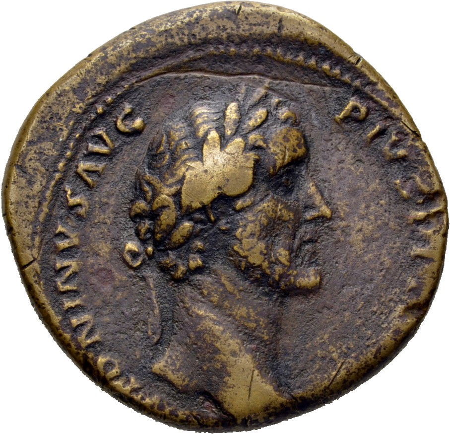 RIC III Antoninus Pius 906 Antoninus Pius obverse, Head of Antoninus Pius, laureate, right