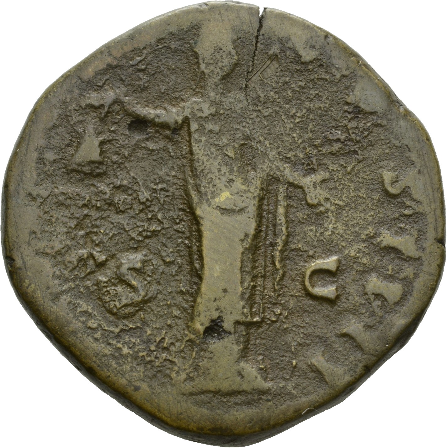 RIC III Antoninus Pius 916A Antoninus Pius reverse, Libertas, draped, standing right, holding pileus in extended right han...