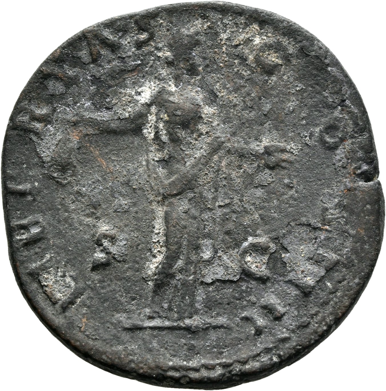 RIC III Antoninus Pius 916A Antoninus Pius reverse, Libertas, draped, standing right, holding pileus in extended right han...