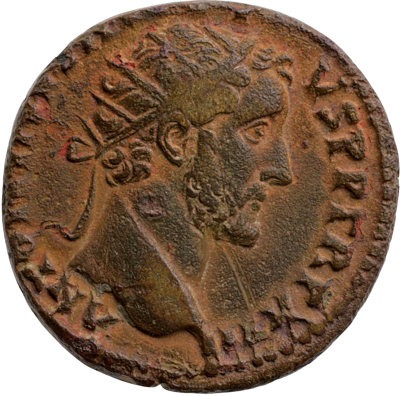 RIC III Antoninus Pius 920 Antoninus Pius obverse, Head of Antoninus Pius, radiate, right