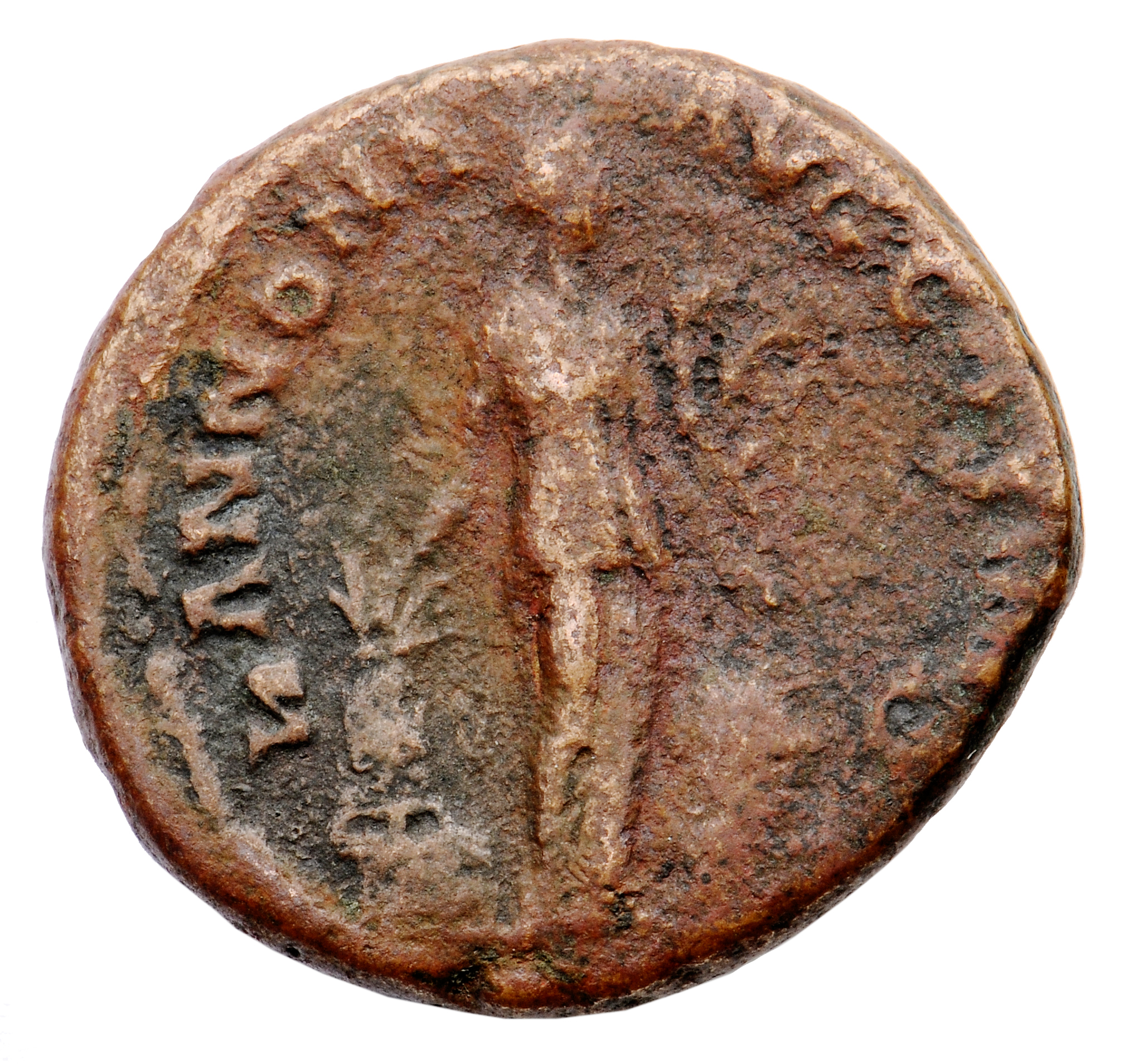 RIC III Antoninus Pius 921 Antoninus Pius reverse, Annona, standing left, holding modius on cippus and branch; to right, a...