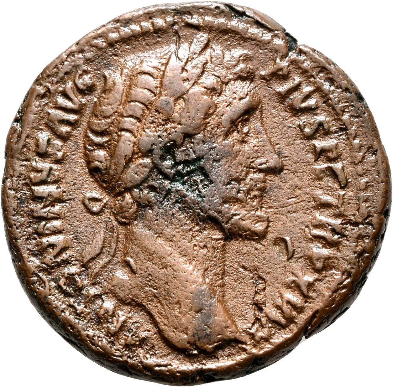 RIC III Antoninus Pius 924 Antoninus Pius obverse, Head of Antoninus Pius, laureate, right