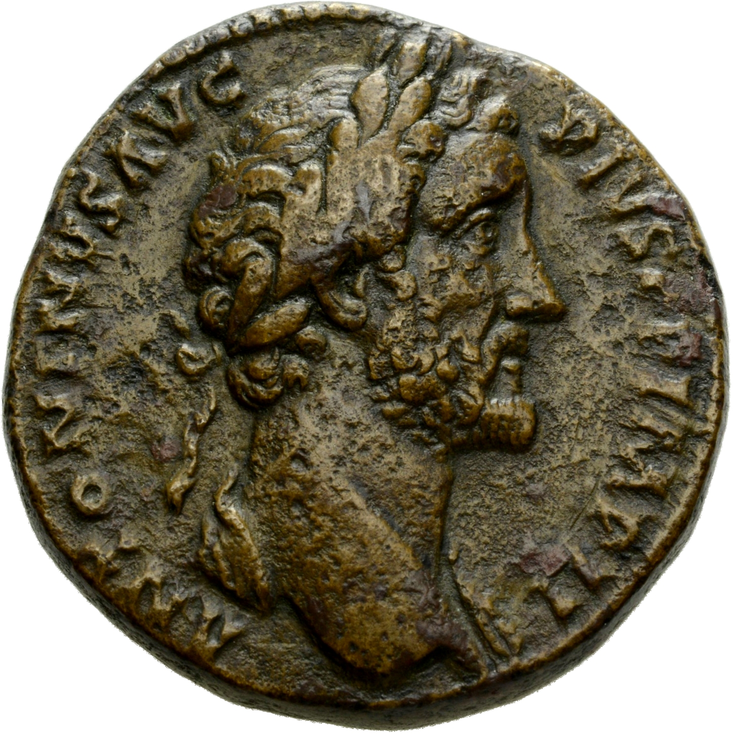 RIC III Antoninus Pius 941A Antoninus Pius obverse, Head of Antoninus Pius, laureate, right