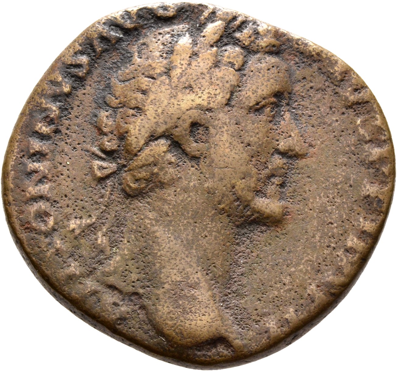 RIC III Antoninus Pius 945 Antoninus Pius obverse, Head of Antoninus Pius, laureate, sometimes draped on left shoulder, right