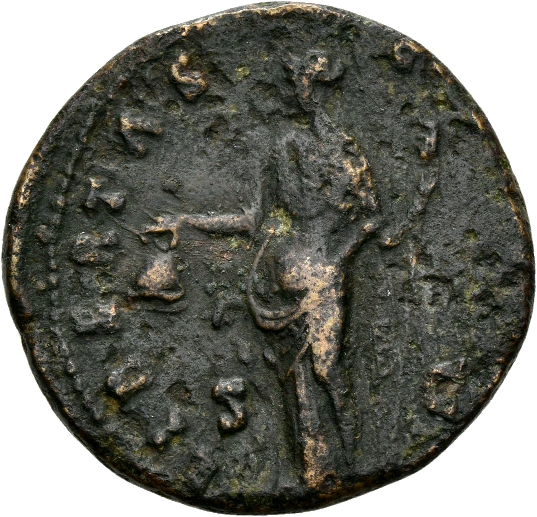 RIC III Antoninus Pius 950 Antoninus Pius reverse, Libertas, standing left, holding pileus and sceptre