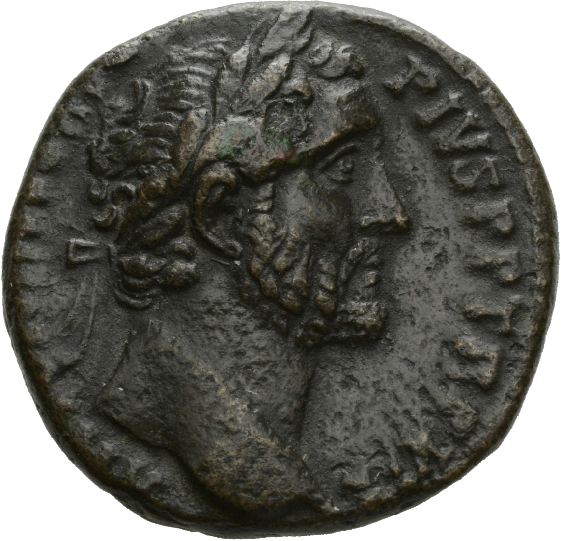 RIC III Antoninus Pius 955 Antoninus Pius obverse, Head of Antoninus Pius, laureate, right