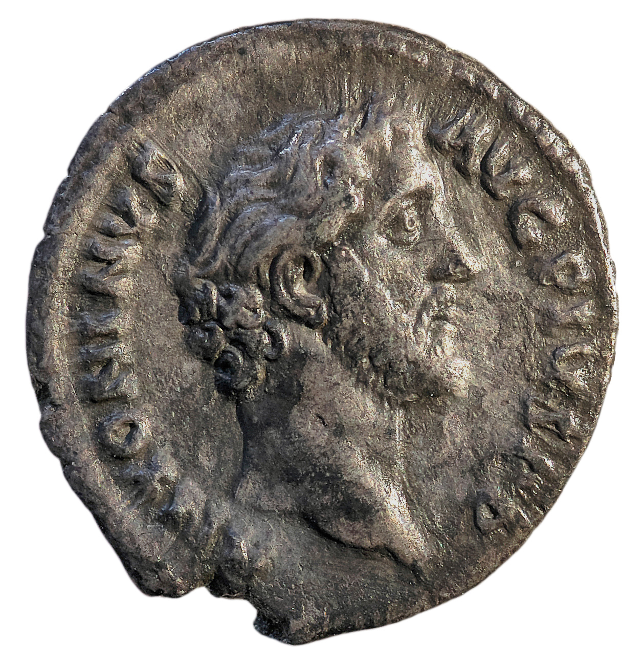 RIC III Antoninus Pius 95c Antoninus Pius obverse, Head of Antoninus Pius, laureate, right