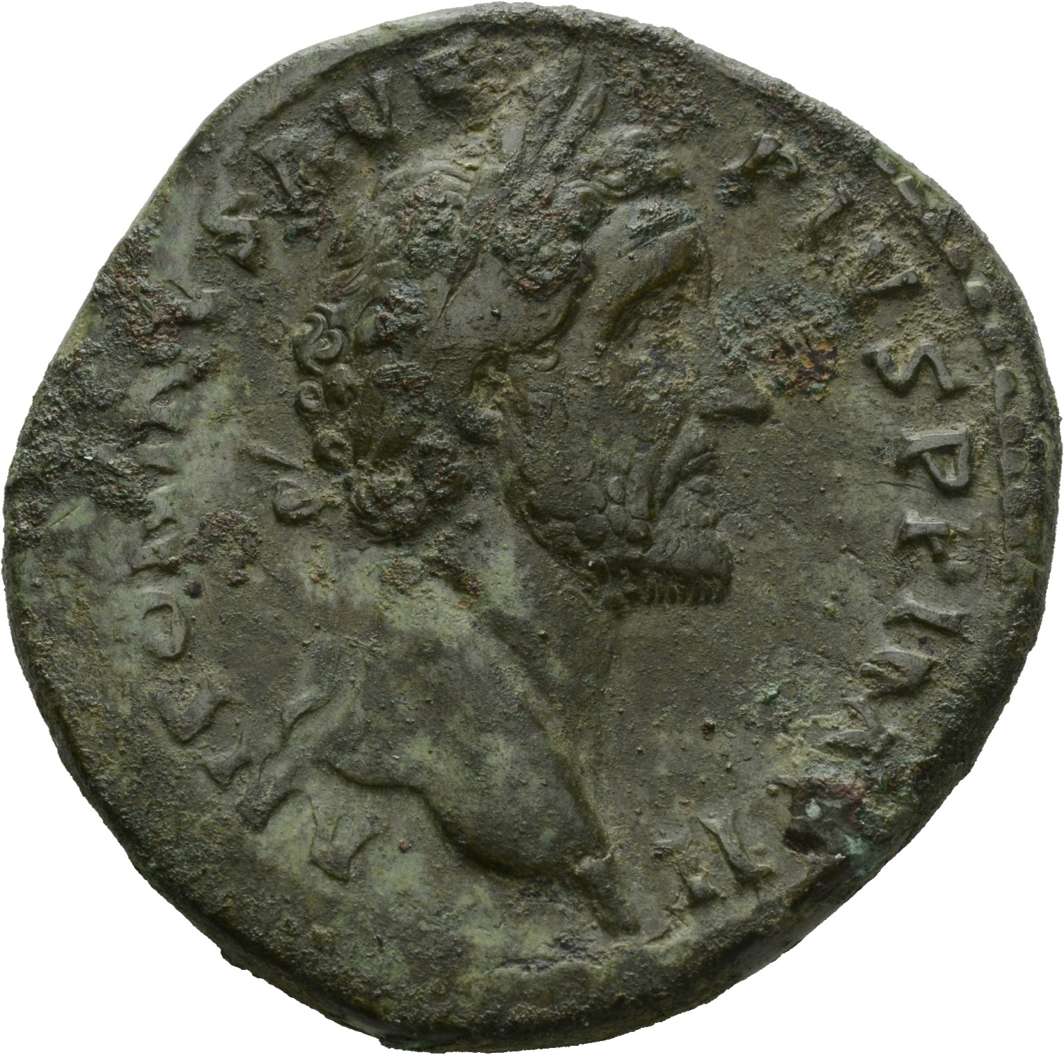RIC III Antoninus Pius 966 Antoninus Pius obverse, Head of Antoninus Pius, laureate, right
