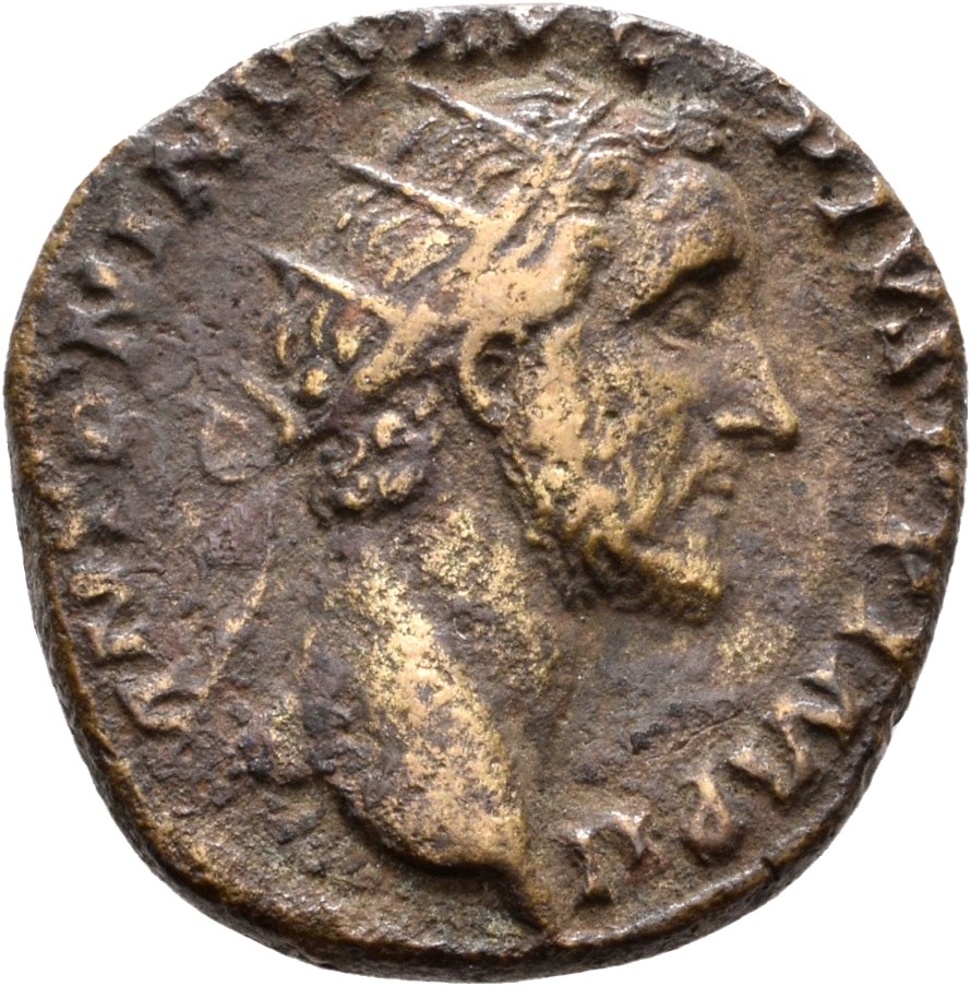 RIC III Antoninus Pius 968 Antoninus Pius obverse, Head of Antoninus Pius, radiate, right