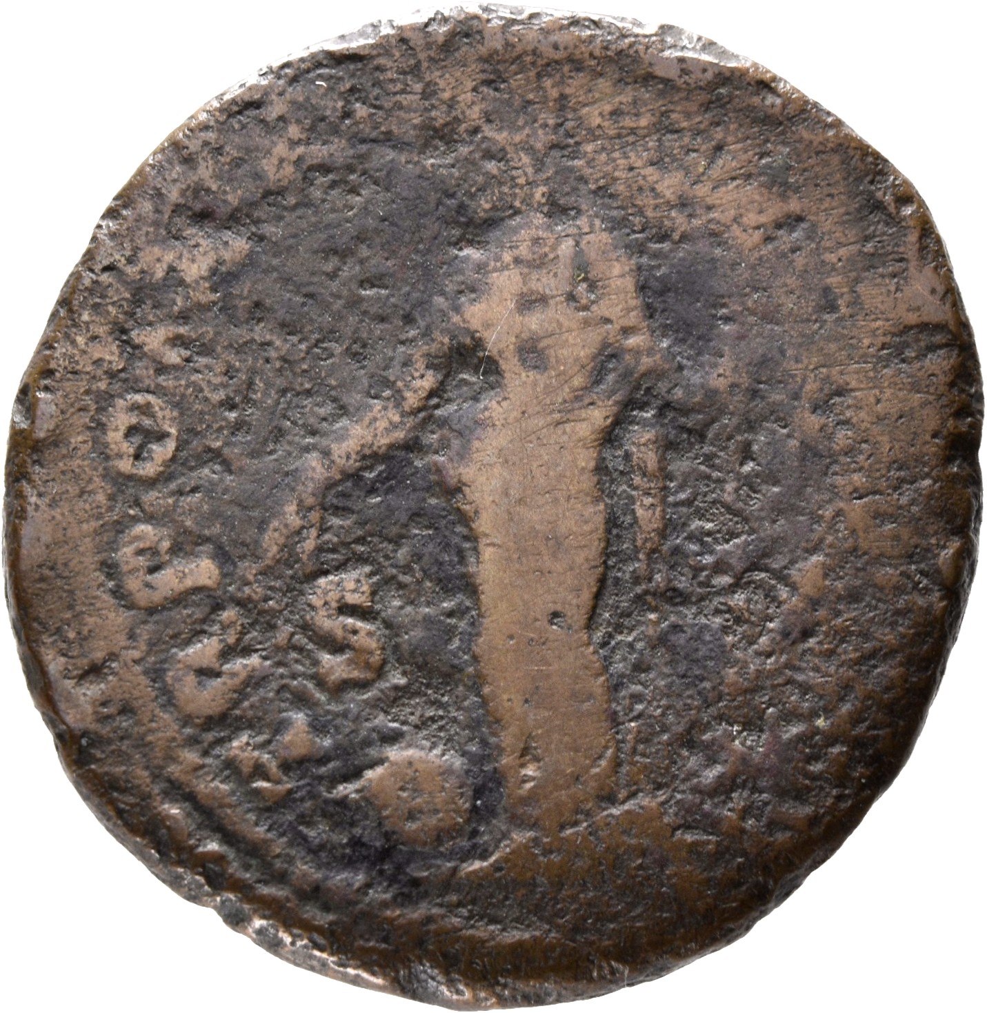 RIC III Antoninus Pius 970 Antoninus Pius reverse, Providentia, draped, standing, pointing with right hand at large globe ...