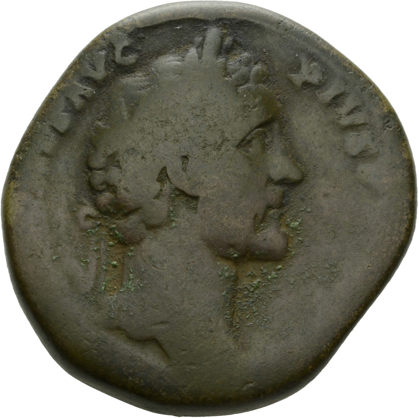 RIC III Antoninus Pius 979A Antoninus Pius obverse, Head of Antoninus Pius, laureate, right