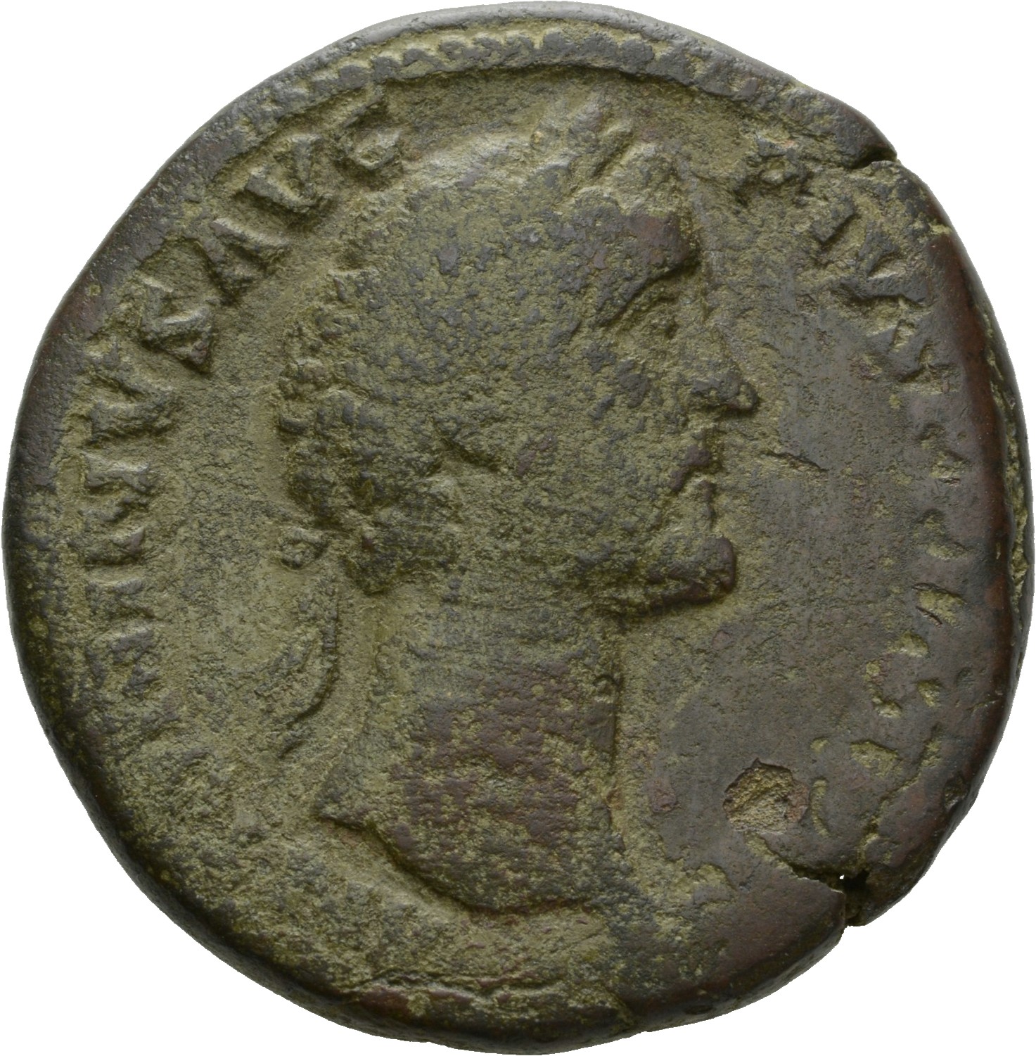 RIC III Antoninus Pius 982A Antoninus Pius obverse, Head of Antoninus Pius, laureate, right