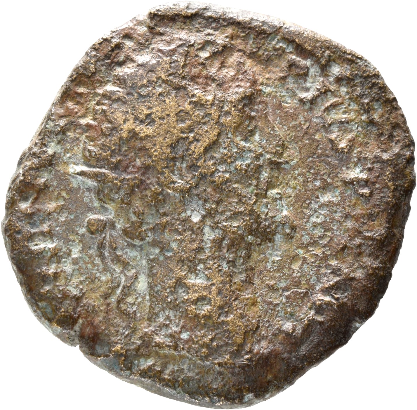 Antoninus Pius obverse — Head of Antoninus Pius, radiate, right
