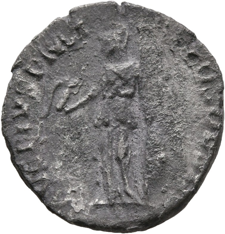 RIC III Antoninus Pius 9a Antoninus Pius reverse, Minerva, helmeted, draped, standing left, holding Victory on right hand ...