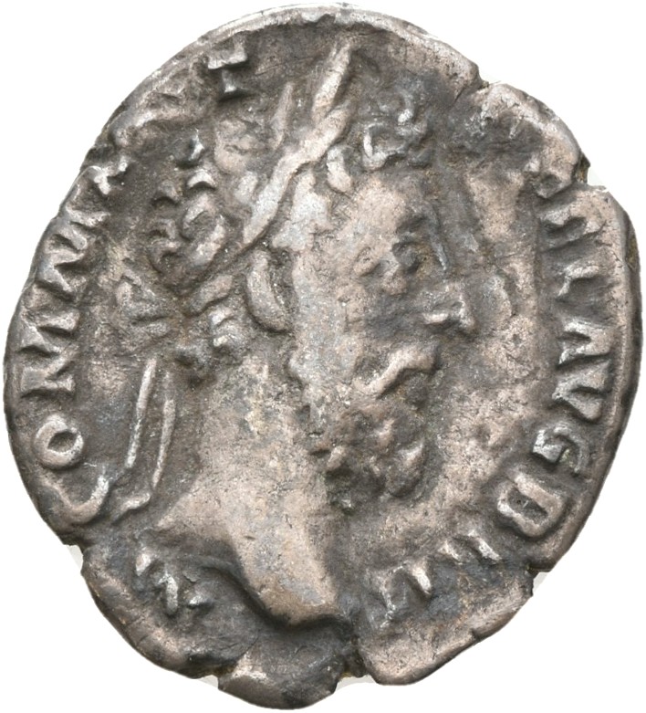 RIC III Commodus 130d Commodus obverse — Head of Commodus, laureate, right