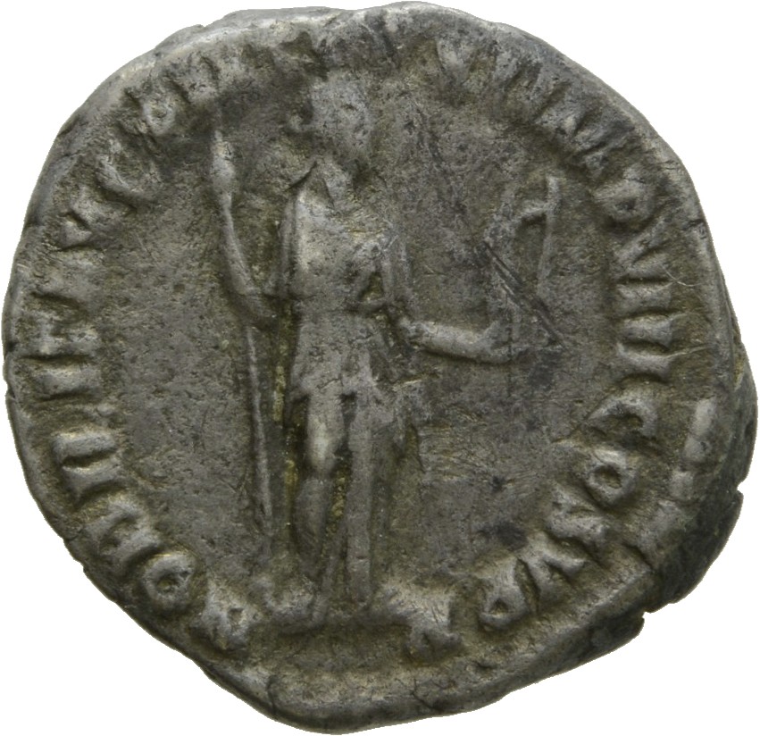 RIC III Commodus 139 Commodus reverse, Nobilitas, draped, standing right, holding sceptre in right hand and stattuette of ...