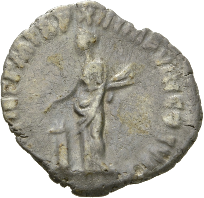 RIC III Commodus 146 Commodus reverse, Pietas, veiled, draped, standing left, dropping incense from patera in right hand o...