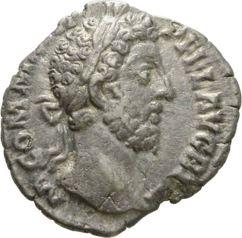 RIC III Commodus 146 Commodus obverse, Head of Commodus, laureate, right
