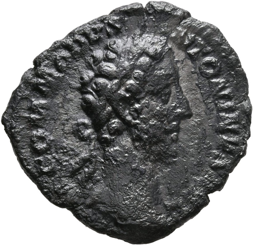 RIC III Commodus 14a Commodus obverse — Head of Commodus, laureate, right