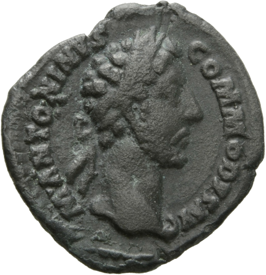 RIC III Commodus 14b Commodus obverse, Head of Commodus, laureate, right