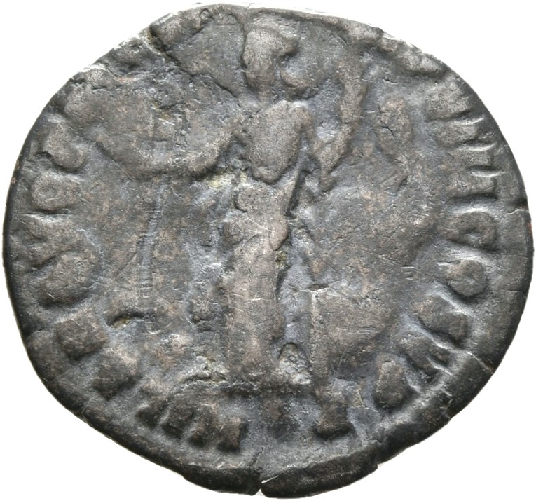 RIC III Commodus 150A Commodus reverse, Hilaritas, draped, standing left, holding branch in right hand and long palm, near...