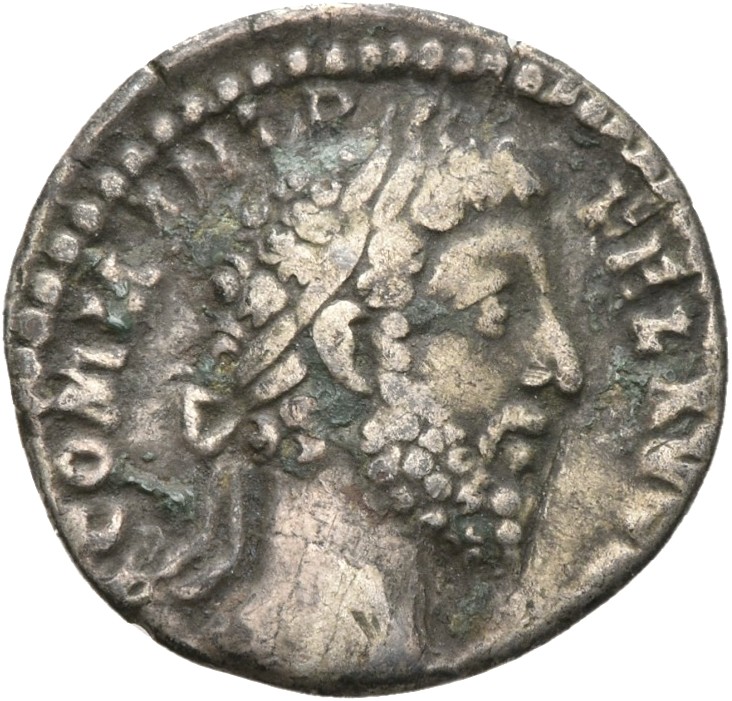 RIC III Commodus 150A Commodus obverse, Head of Commodus, laureate, right