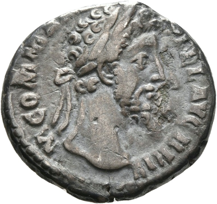 RIC III Commodus 150A Commodus obverse — Head of Commodus, laureate, right