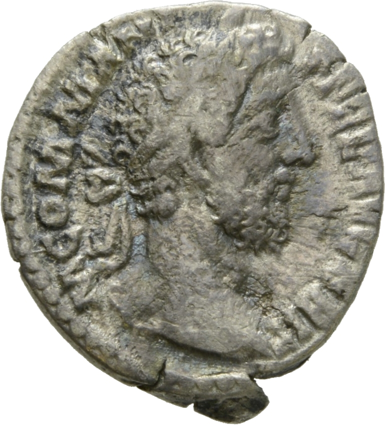 RIC III Commodus 168a Commodus obverse, Head of Commodus, laureate, right