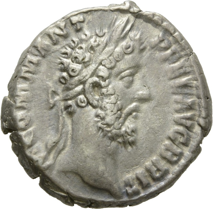 RIC III Commodus 169 Commodus obverse, Head of Commodus, laureate, right