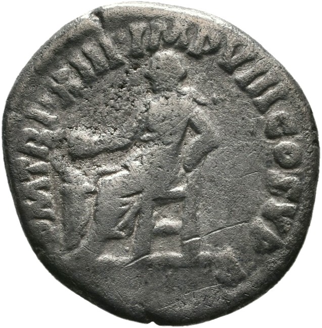 RIC III Commodus 169 Commodus reverse — Salus, draped, seated left on low seat, feeding from patera in right hand snake co...