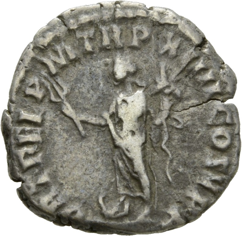 RIC III Commodus 172 Commodus reverse, Fortuna, draped, standing left, foot on prow, holding caduceus in right hand and do...