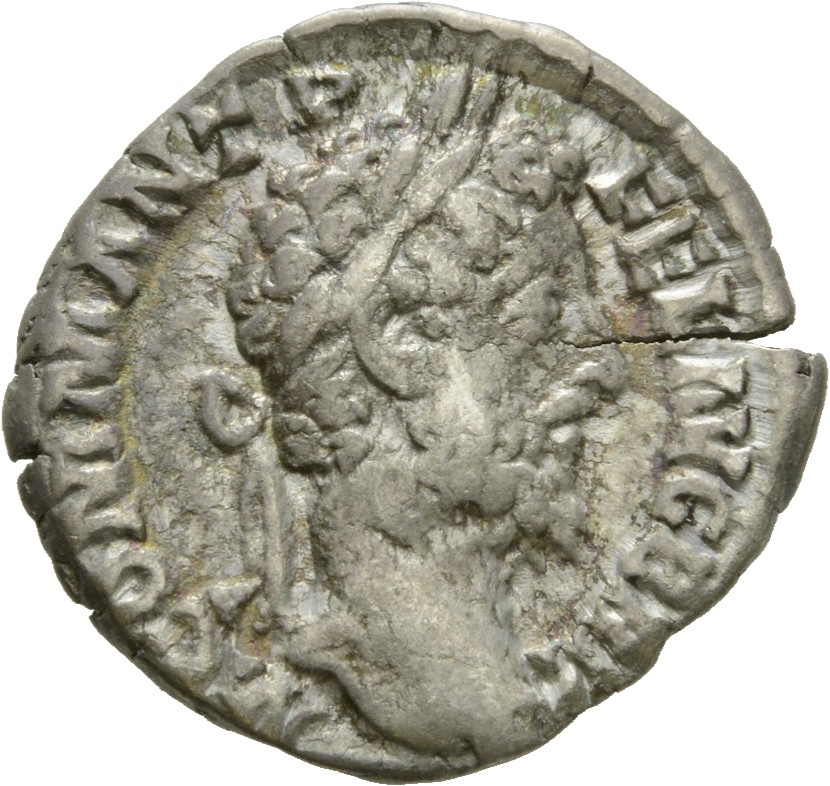 RIC III Commodus 179 Commodus obverse, Head of Commodus, laureate, right