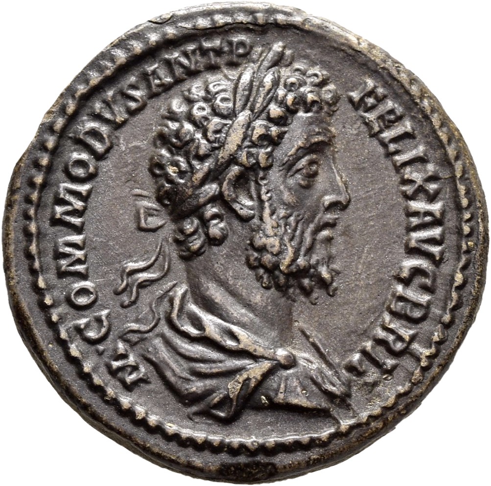 RIC III Commodus 184 Commodus obverse, Bust of Commodus, laureate, draped, right