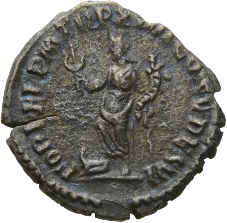 RIC III Commodus 186 Commodus reverse, Fortuna, draped, standing left, foot on prow, holding caduceus in right hand and do...