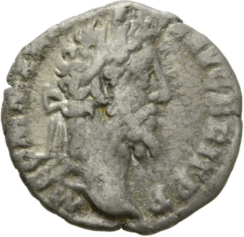 RIC III Commodus 187 Commodus obverse, Head of Commodus, laureate, right