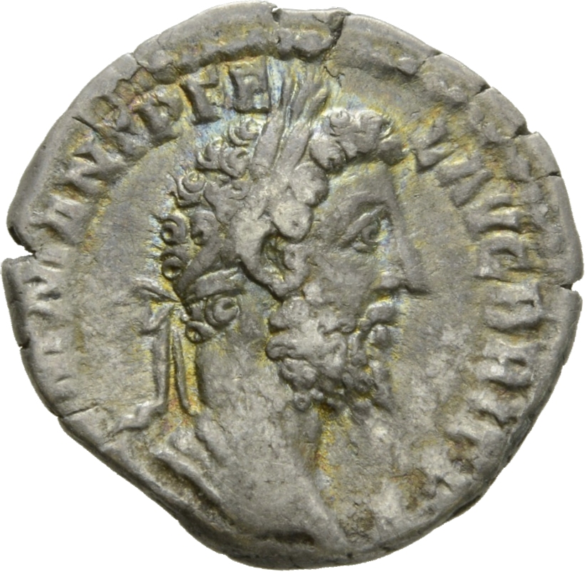 RIC III Commodus 189 Commodus obverse, Head of Commodus, laureate, right