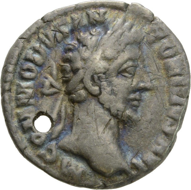 RIC III Commodus 19 Commodus obverse, Head of Commodus, laureate, right