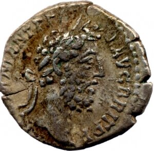 RIC III Commodus 208 (denarius) Commodus obverse, Head of Commodus, laureate, right