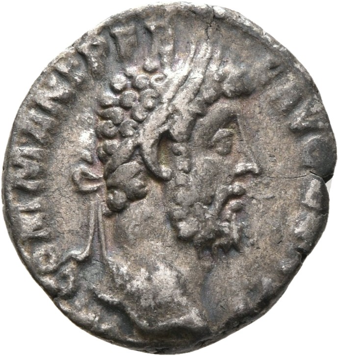 RIC III Commodus 209 Commodus obverse, Head of Commodus, laureate, right