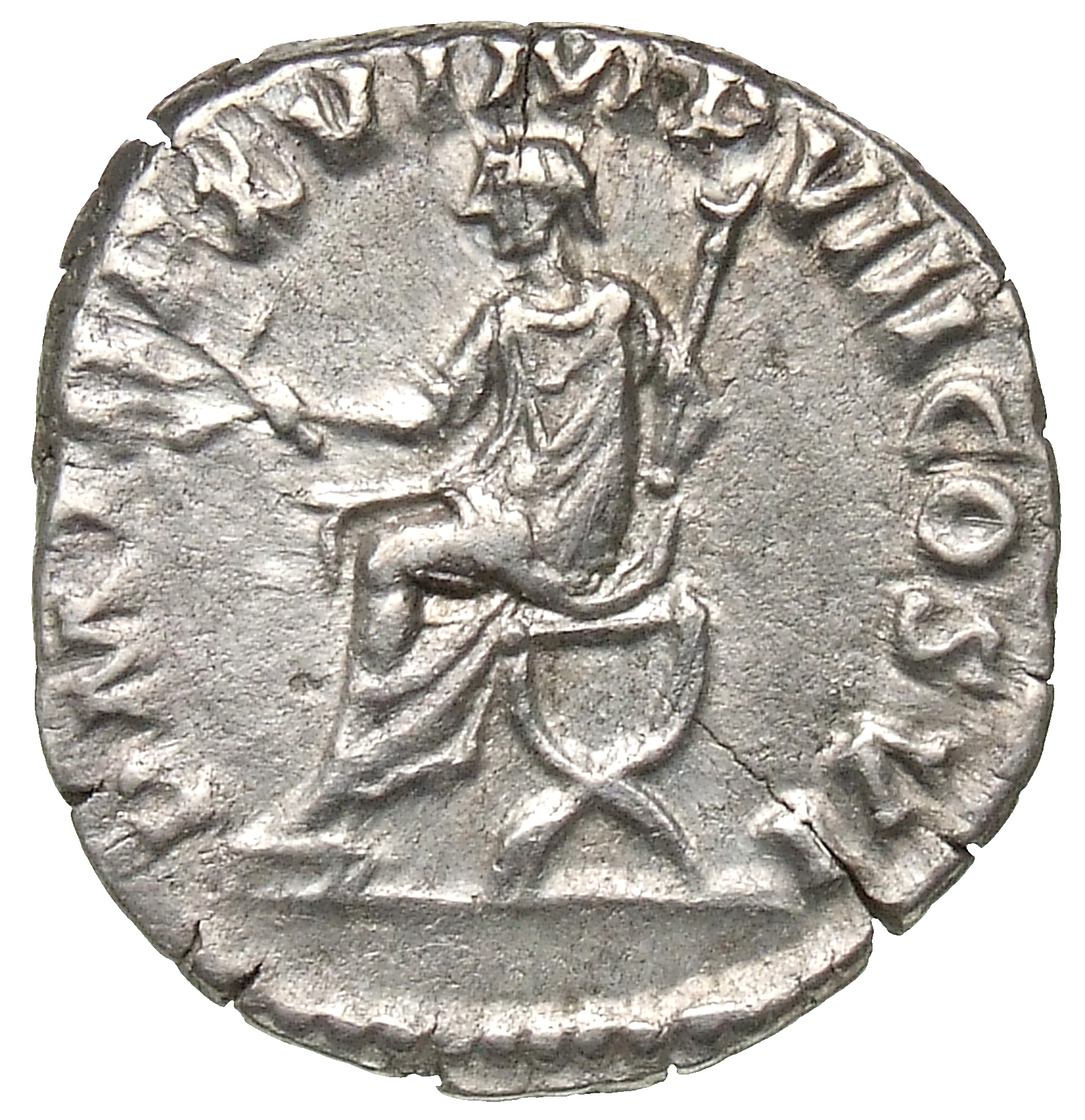 RIC III Commodus 212 Commodus reverse, Commodus, togate, seated left, holding branch in right hand and sceptre in left hand