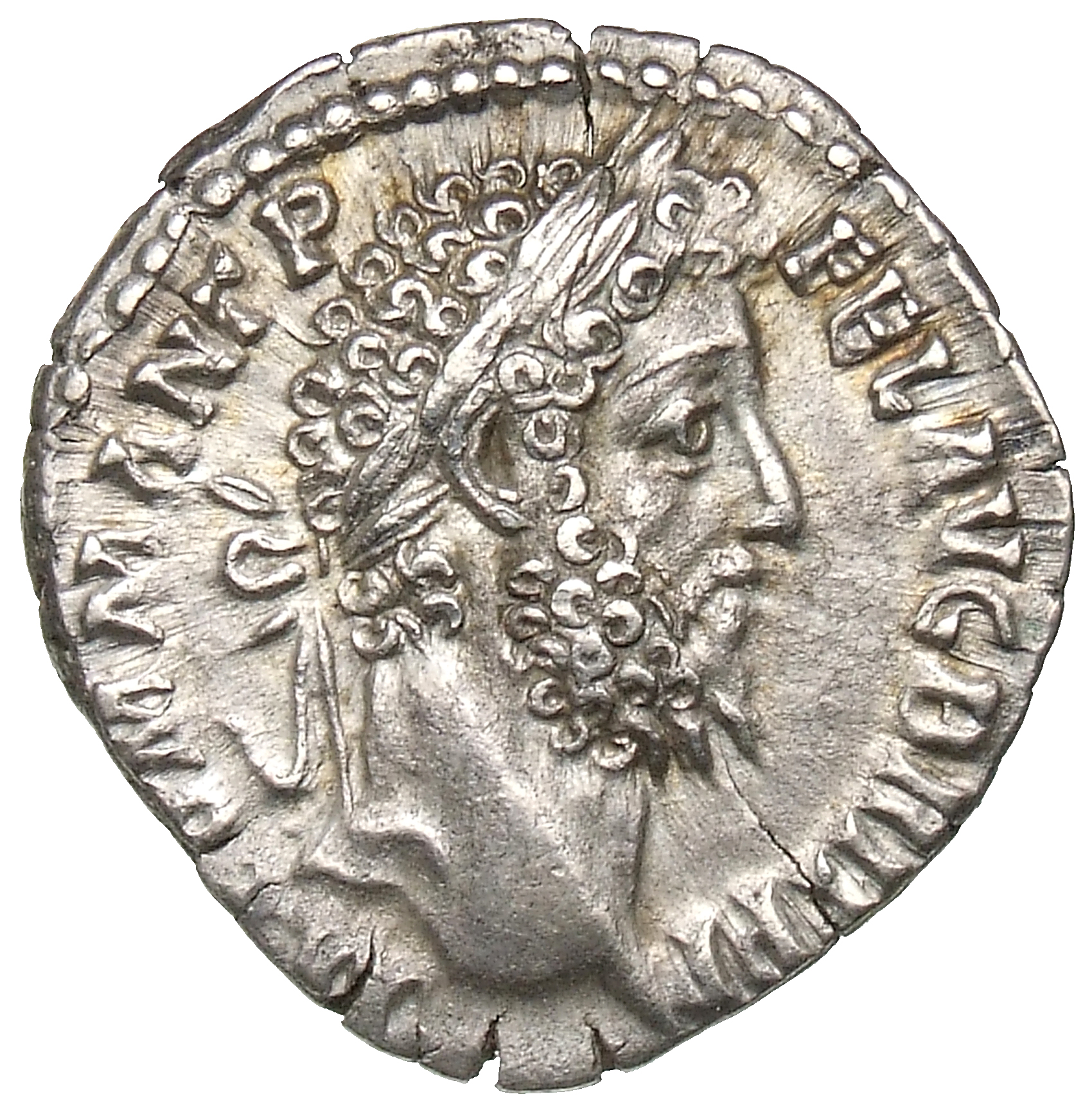 RIC III Commodus 212 Commodus obverse, Head of Commodus, laureate, right