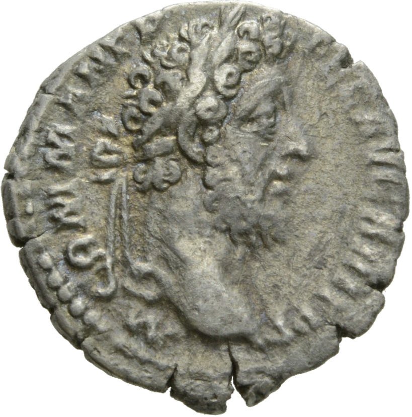RIC III Commodus 219 Commodus obverse, Head of Commodus, laureate, right
