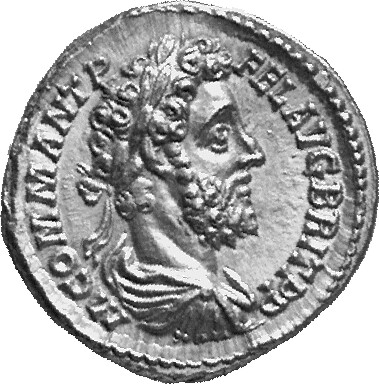 RIC III Commodus 222d Commodus obverse, Bust of Commodus, laureate, draped, cuirassed, right