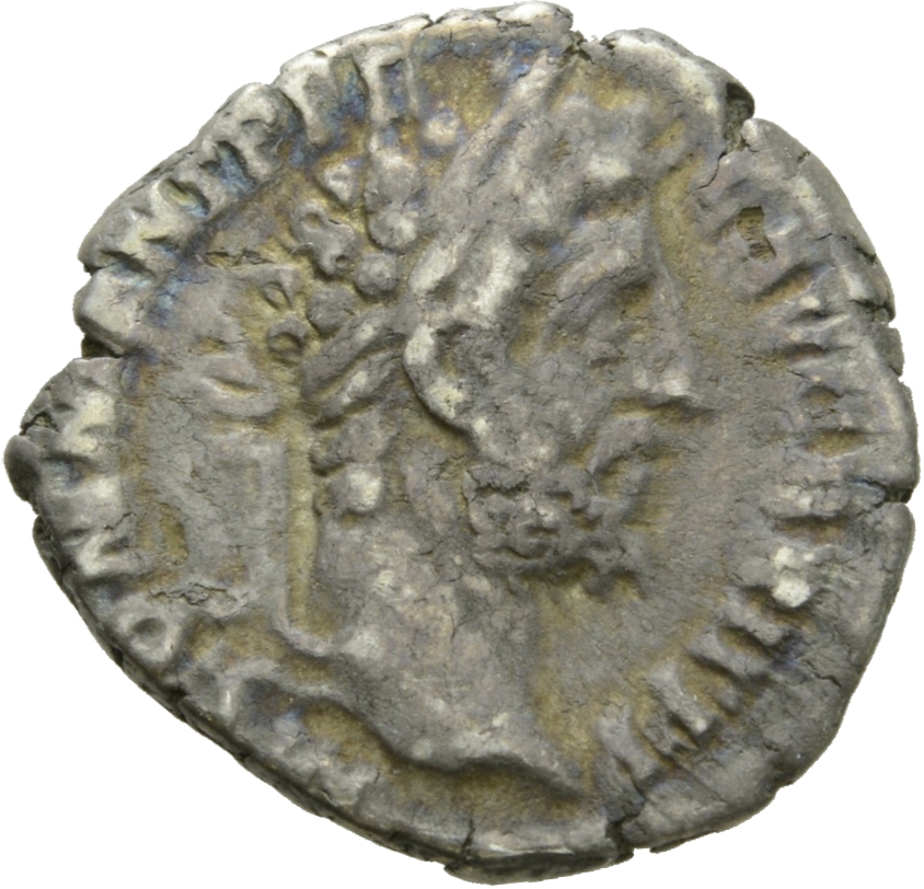 RIC III Commodus 224 Commodus obverse, Head of Commodus, laureate, right