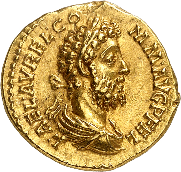 RIC III Commodus 231 Commodus obverse, Bust of Commodus, laureate, draped, right