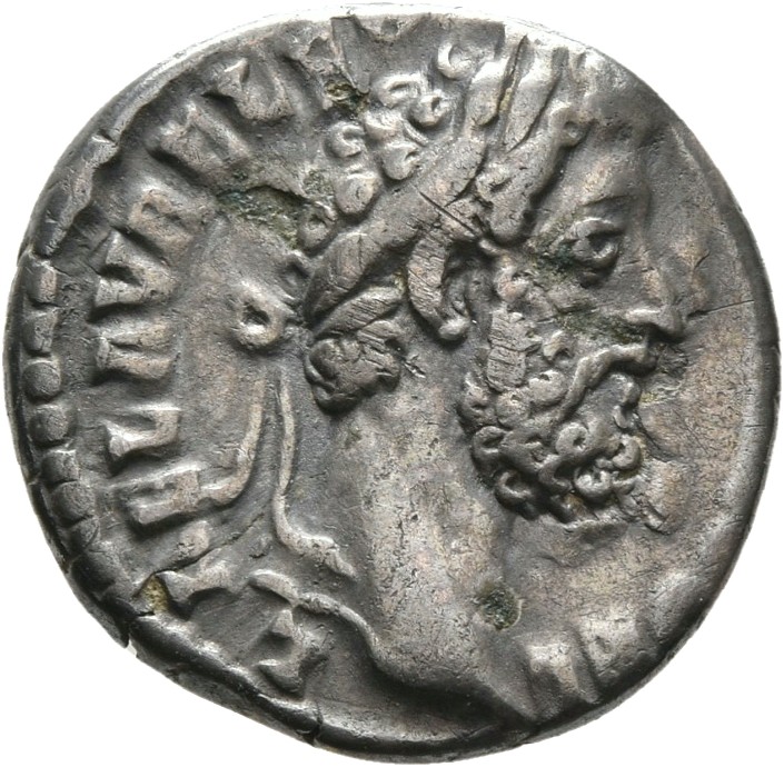 RIC III Commodus 234 Commodus obverse, Head of Commodus, laureate, right