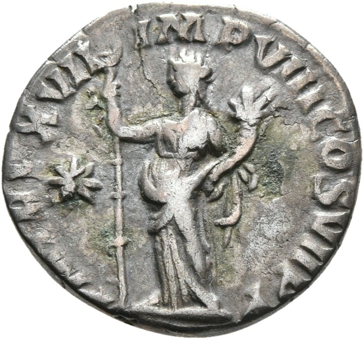 RIC III Commodus 234 Commodus reverse, Fides Militum, standing left, holding standard in right hand and cornucopiae in lef...