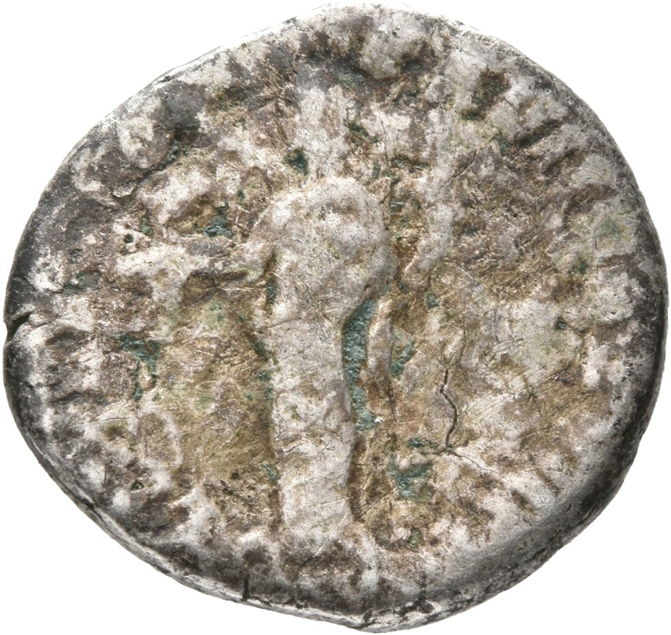 RIC III Commodus 235 Commodus reverse, Fortuna Felix, draped, standing left, resting right foot on prow, holding caduceus ...